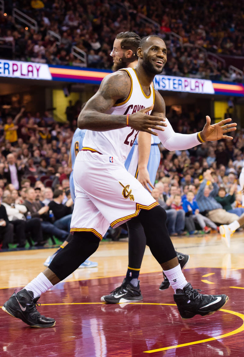 LeBron James in a Nike LeBron 13 PE