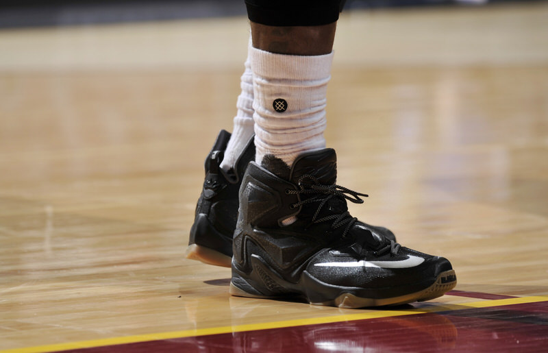 LeBron James' Nike LeBron 13 Black/Gum PE