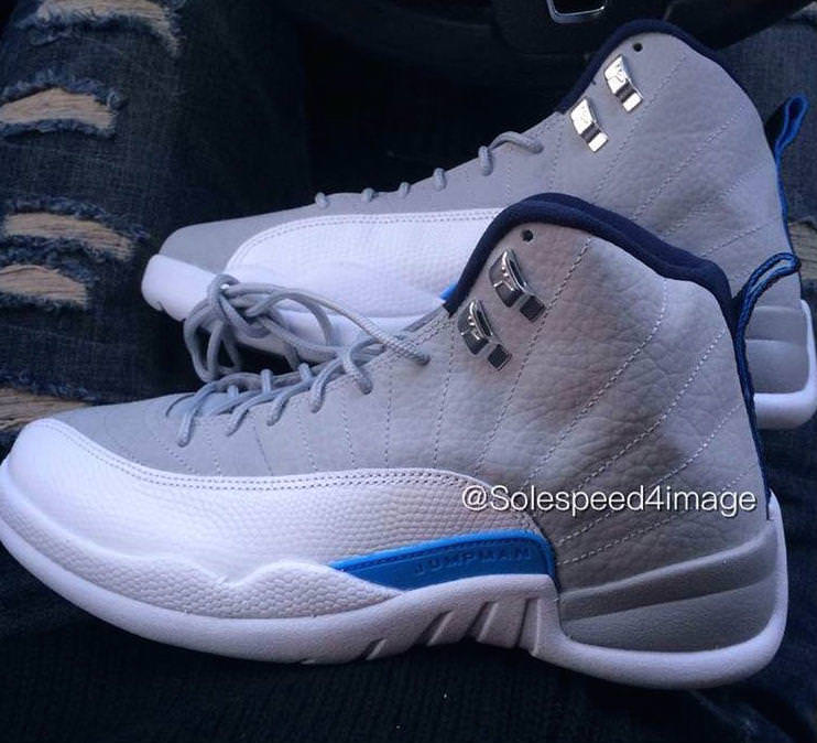 Air Jordan 12 Grey University Blue 