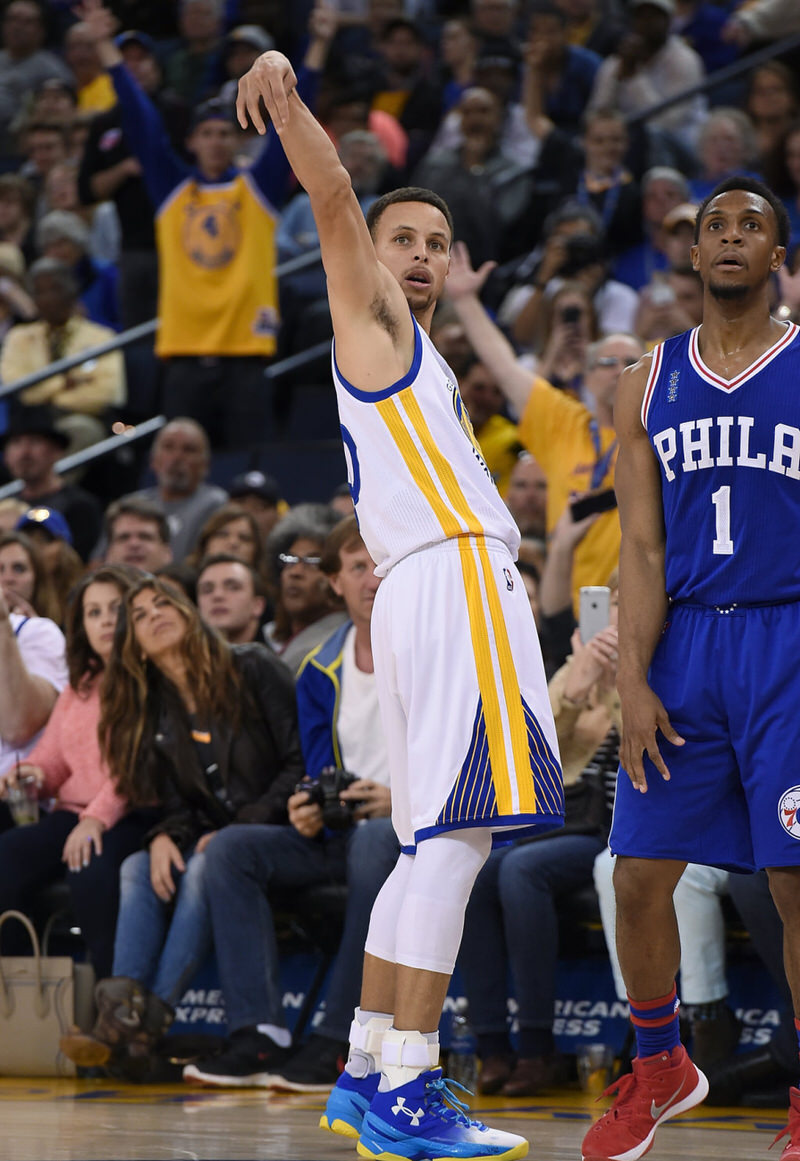 Stephen Curry in an Under Armour Curry Two PE