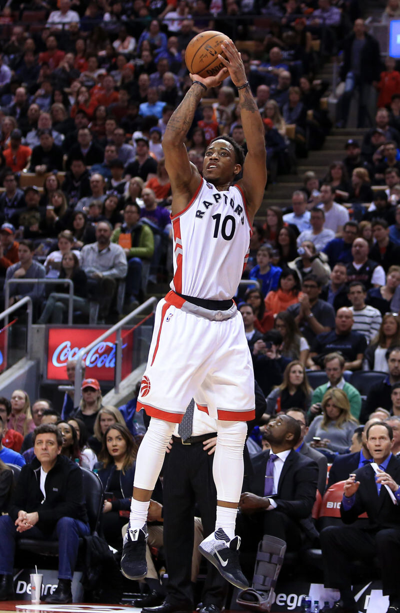 DeMar DeRozan in the Nike Kobe 11 "Last Emperor"