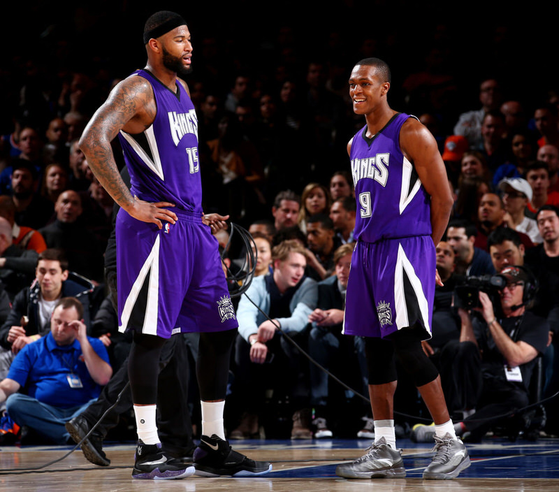 DeMarcus Cousins and Rajon Rondo in the Nike Zoom HyperRev 2016 and the Anta RR2, respectively