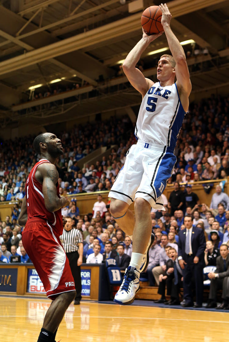 Mason Plumlee in the Nike LeBron X