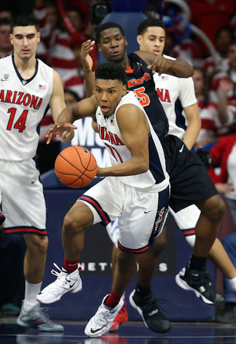 Arizona's Allonzo Trier in the Nike LeBron 13 "Horror Flic"