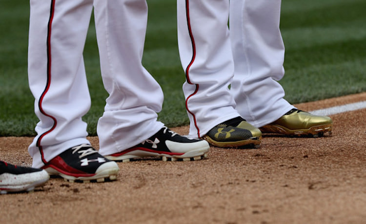 Washington's Bryce Harper in a Nationals PE of the Under Armour Harper One