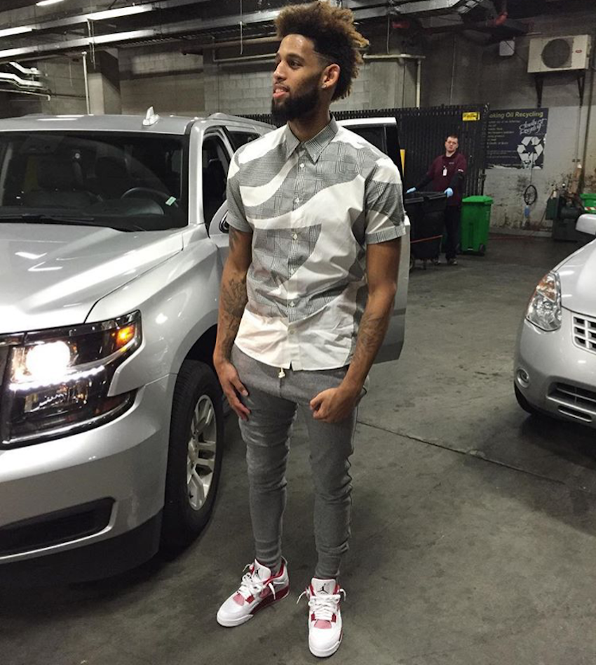 Portland Trailblazers' Allen Crabbe in the Air Jordan 4 "Alternate '89"