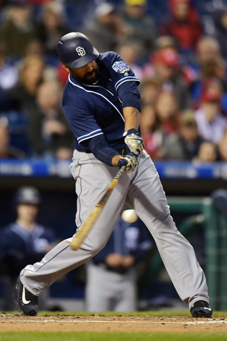 San Diego's Matt Kemp in a Padres PE of the Nike Air Huarache 2k Filth