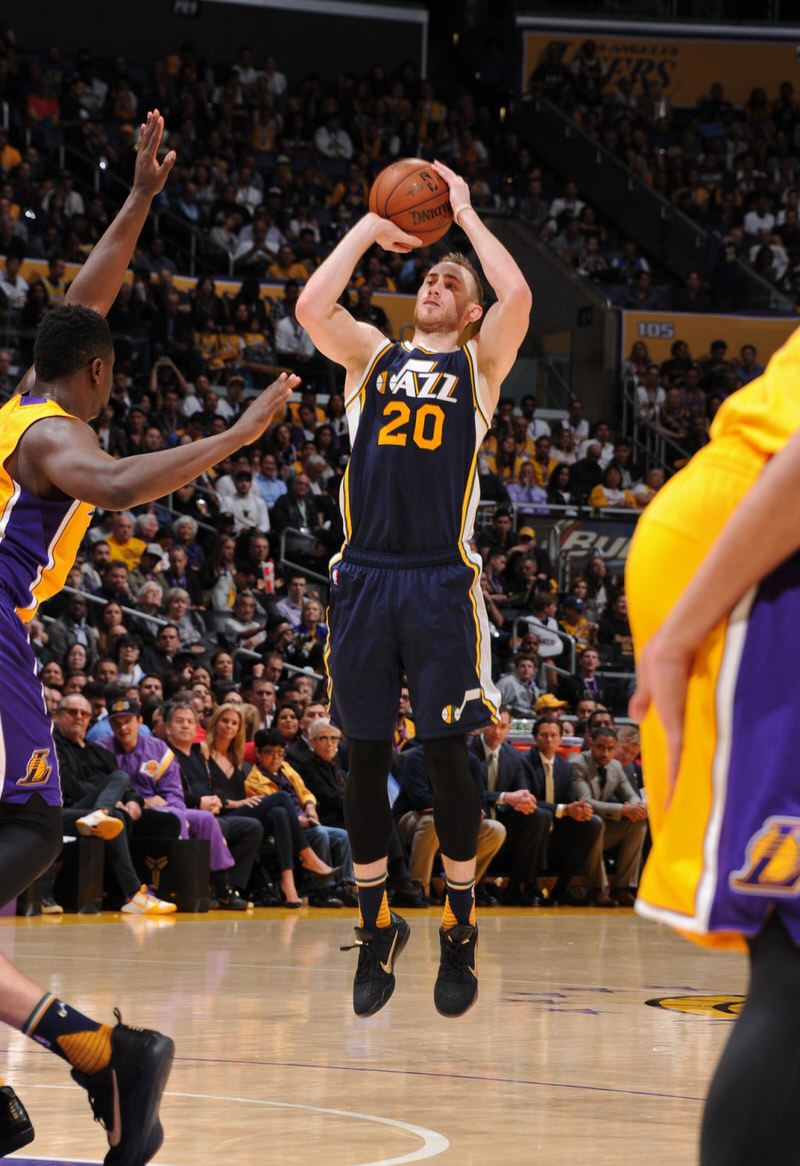 Gordon Hayward in the Nike Kobe 11 "Fade to Black"