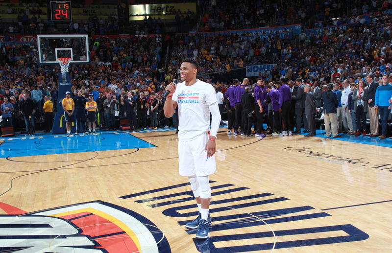 Russell Westbrook in an Air Jordan 3 PE