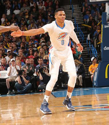 Russell Westbrook in an Air Jordan 3 PE