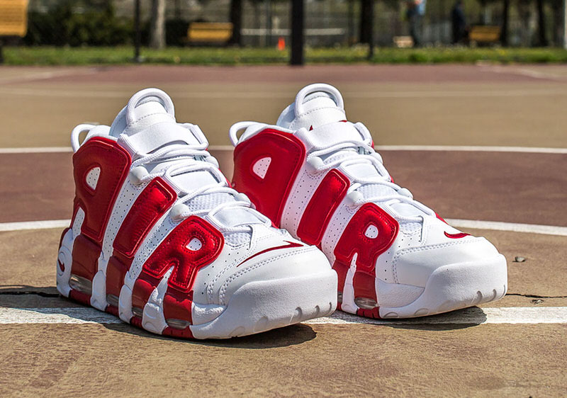 Nike Air More Uptempo White Gym Red