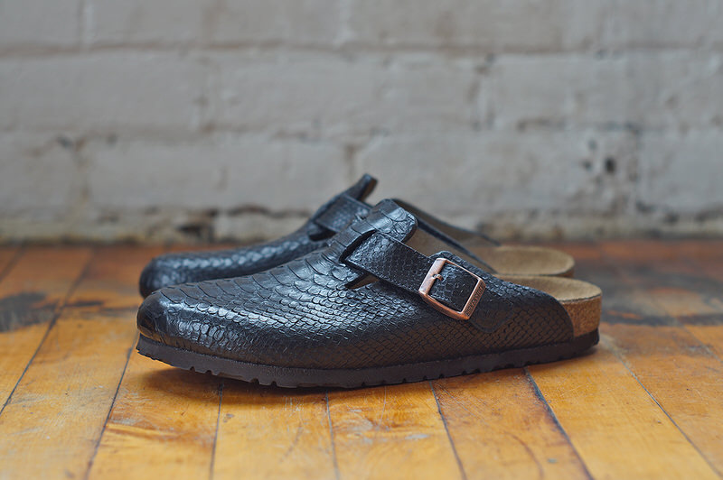 Black Python Birkenstock Boston