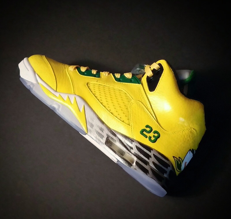 Air Jordan 5 "Oregon" Custom by SoleOnCanvas