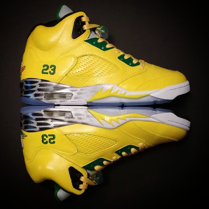 Air Jordan 5 "Oregon" Custom by SoleOnCanvas