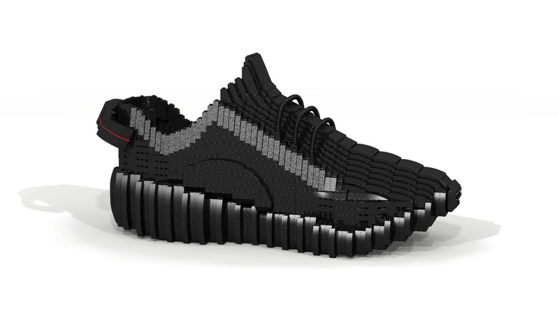 adidas Yeezy Boost 350 "Pirate Black" LEGO Sculpture