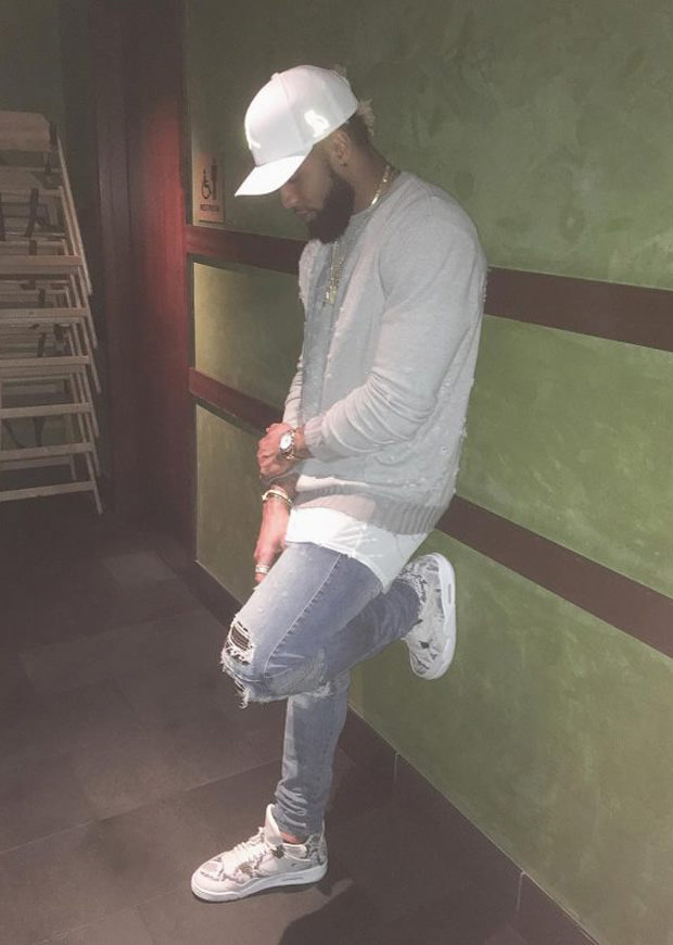 Odell Beckham Jr. in the Air Jordan 4 Pinnacle "Snakeskin"