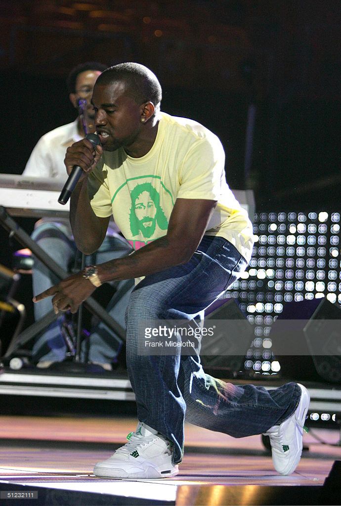 Kanye West in the Air Jordan 4 "Classic Green"