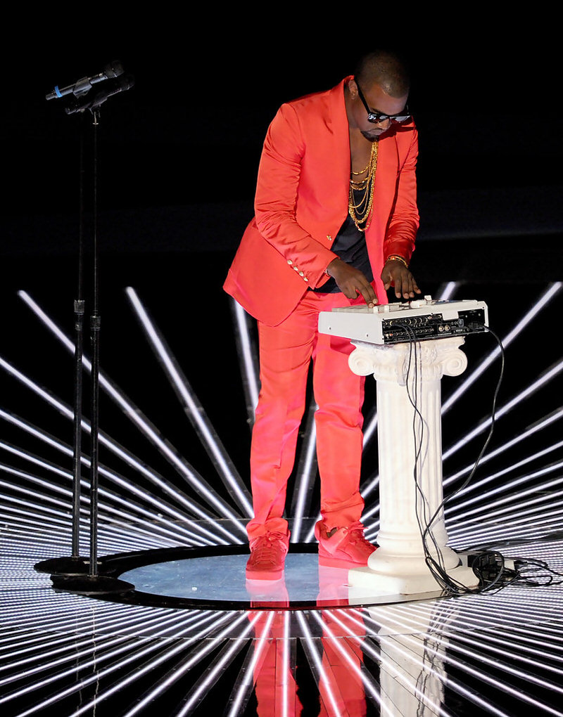 Kanye West in the Louis Vuitton Don Red/Red