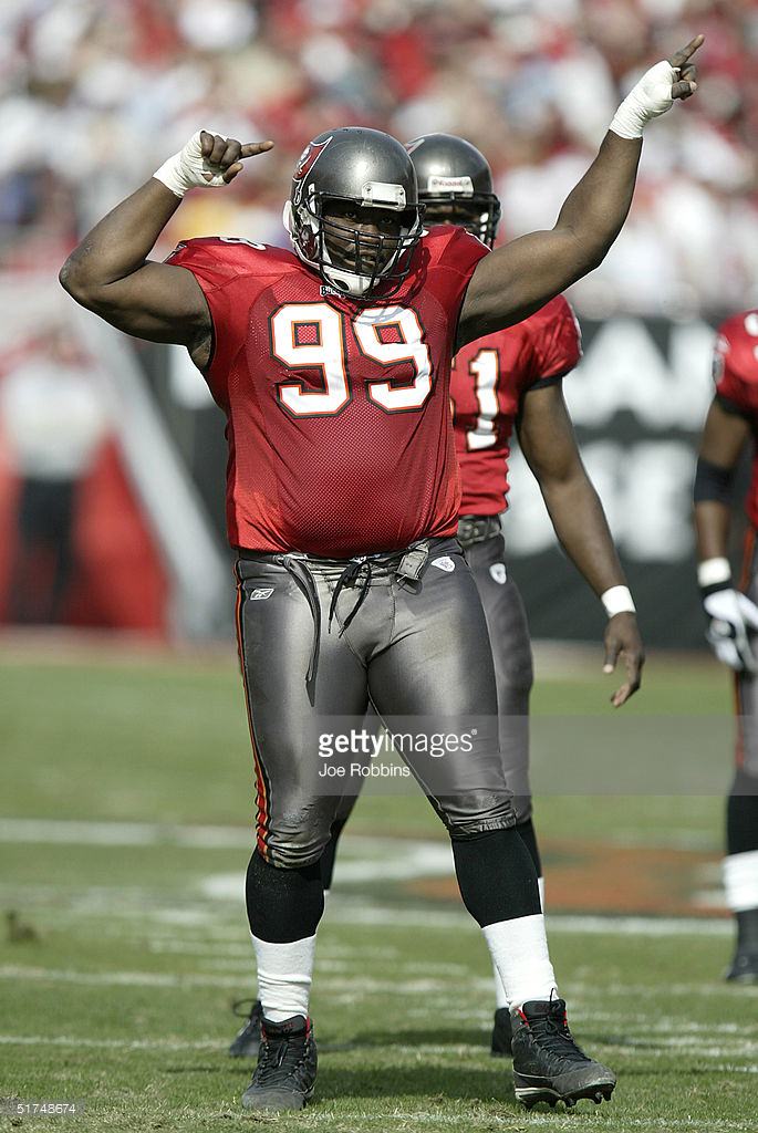 Warren Sapp in his Air Jordan 9 PE