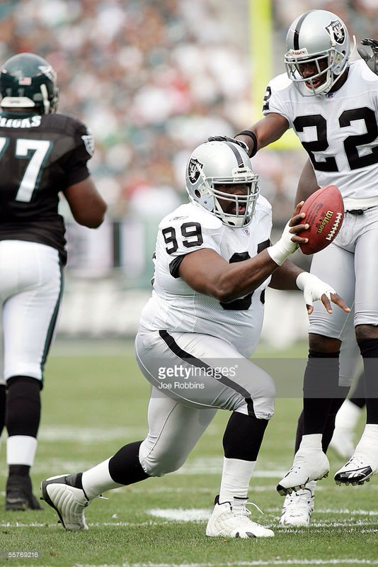 Warren Sapp in his Air Jordan 14 PE