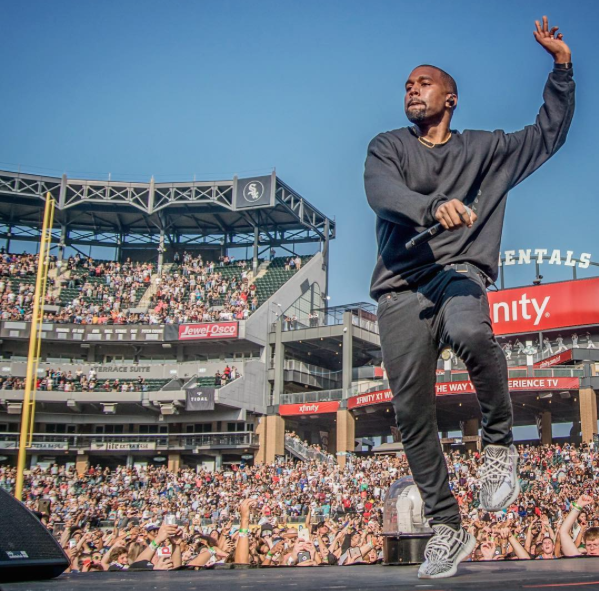 Kanye West wearing unreleased adidas Yeezy Boost V2 White/Black