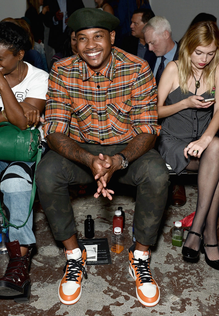 Carmelo Anthony in the Air Jordan 1 "Shattered Backboard" Alternate