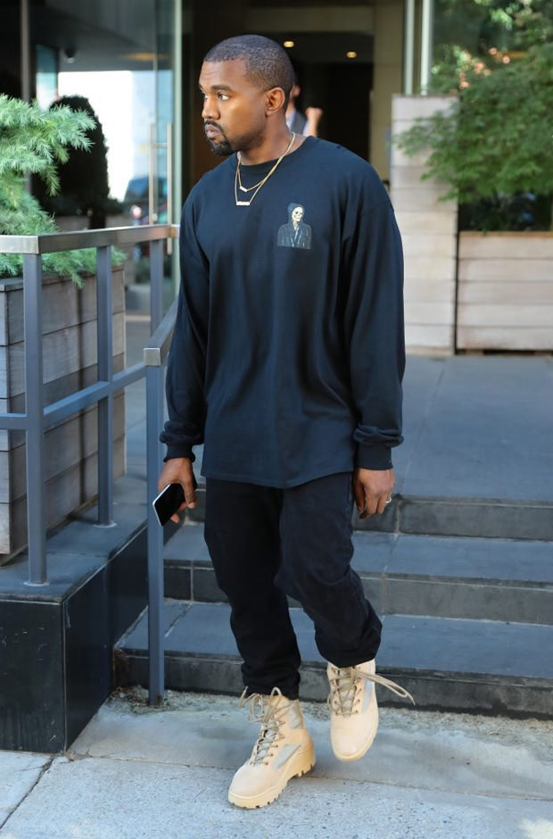 Kanye West in Yeezy Season Boots