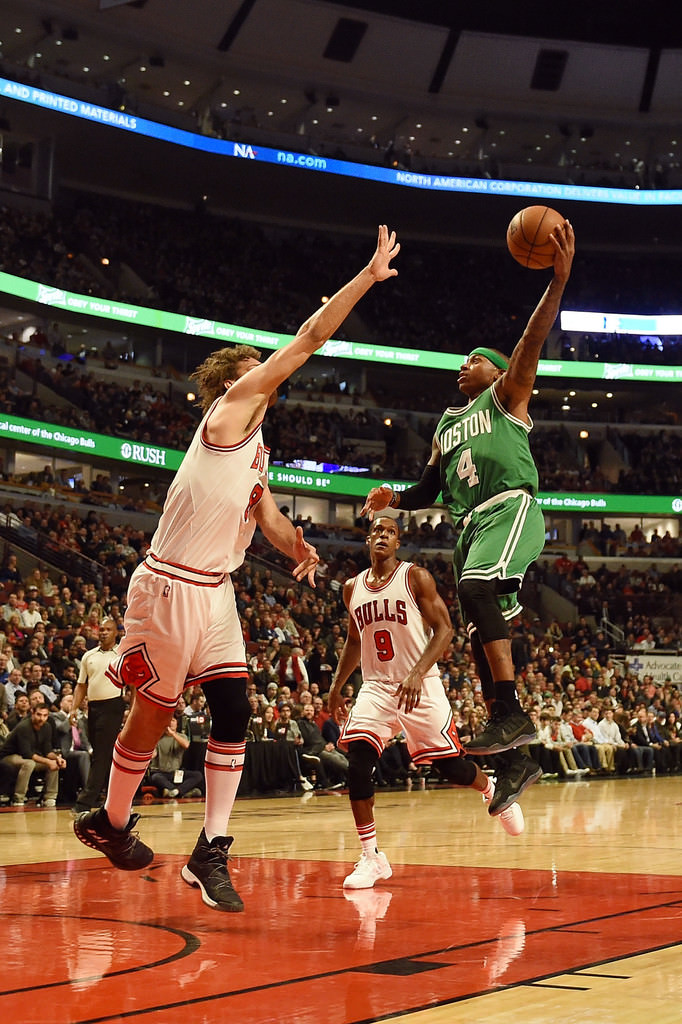 Robin Lopez in the adidas Crazy Explosive and Isaiah Thomas in the Nike Kobe 11 