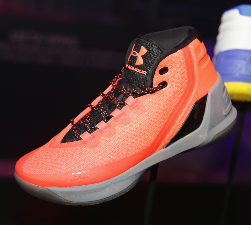 SAN FRANCISCO, CA - OCTOBER 22:  View of The Under Armour Curry 3 during the Under Armour Curry 3 Launch at Skylight Powerhouse on October 22, 2016 in the Bay Area, California.  (Photo by Jerritt Clark/Getty Images for Under Armour)