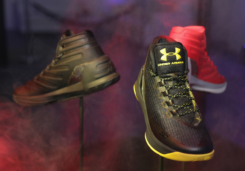 SAN FRANCISCO, CA - OCTOBER 22:  View of The Under Armour Curry 3 during the Under Armour Curry 3 Launch at Skylight Powerhouse on October 22, 2016 in the Bay Area, California.  (Photo by Jerritt Clark/Getty Images for Under Armour)