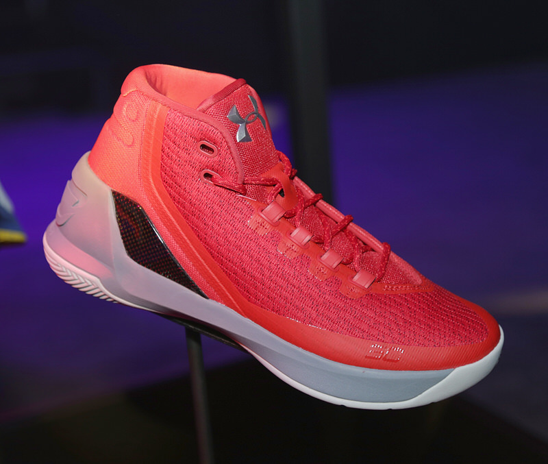 SAN FRANCISCO, CA - OCTOBER 22:  View of The Under Armour Curry 3 during the Under Armour Curry 3 Launch at Skylight Powerhouse on October 22, 2016 in the Bay Area, California.  (Photo by Jerritt Clark/Getty Images for Under Armour)