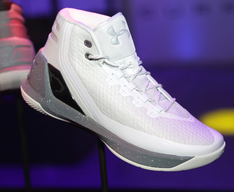 SAN FRANCISCO, CA - OCTOBER 22:  View of The Under Armour Curry 3 during the Under Armour Curry 3 Launch at Skylight Powerhouse on October 22, 2016 in the Bay Area, California.  (Photo by Jerritt Clark/Getty Images for Under Armour)