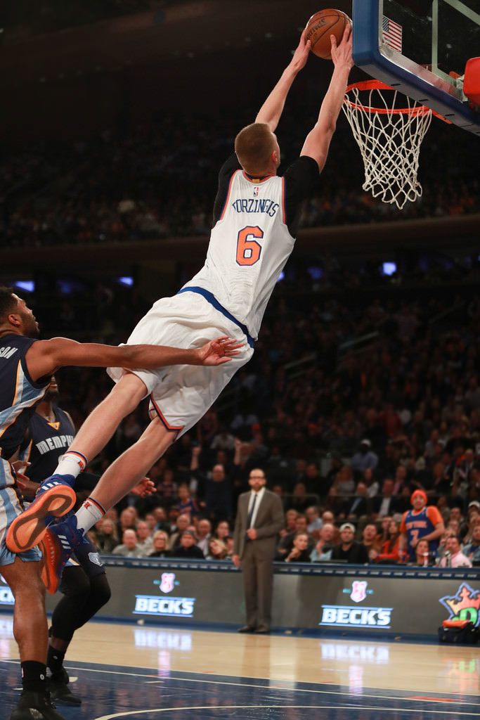 Kristaps Porzingis throws it down in his adidas Crazy Explosive PE