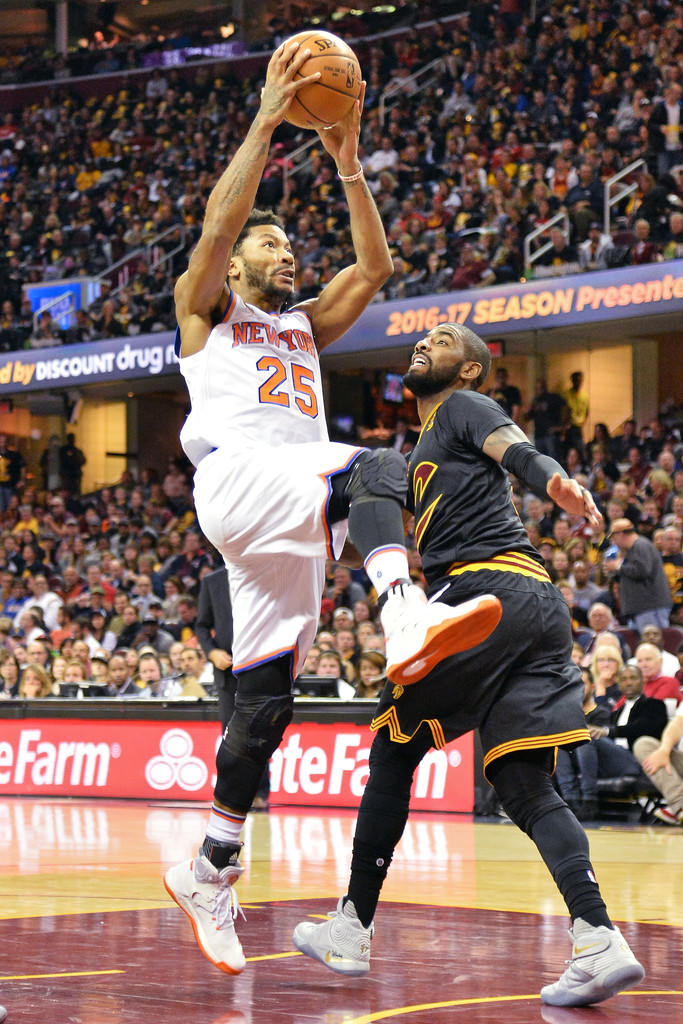 Derrick Rose in the adidas D Rose 7 & Kyrie Irving in the Nike Kyrie 2 "Battle Grey"