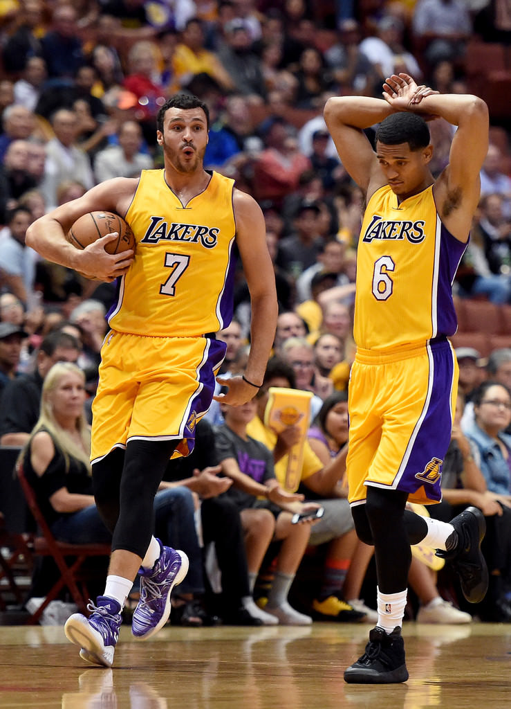 Larry Nance Jr. in the adidas Crazy Explosive & Jordan Clarkston in the Nike Kyrie 2 "Triple Black"