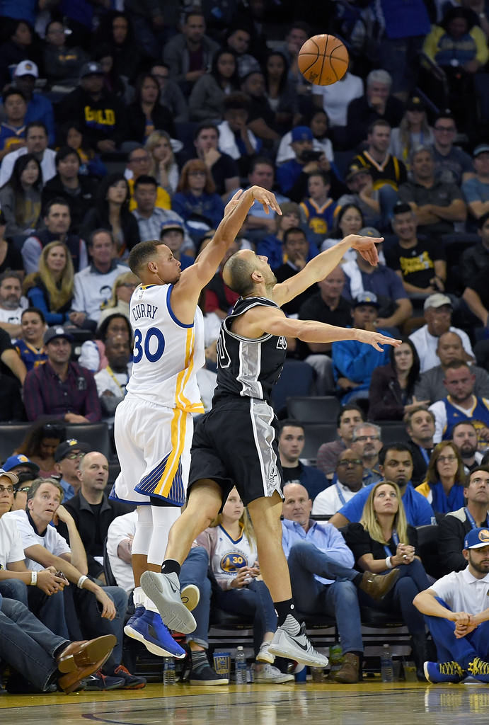 Manu Ginobili defends in the Nike KD 8