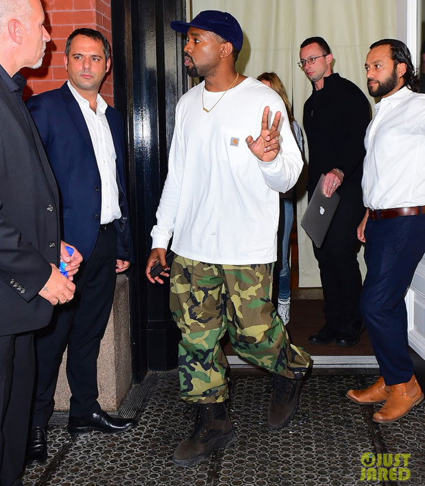 Kanye West in Yeezy Season Boots