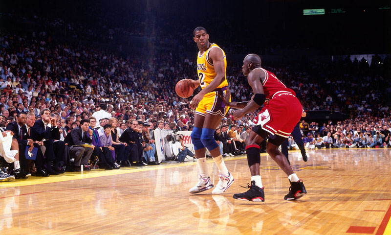 Michael Jordan in the Air Jordan 6 Black/Infrared