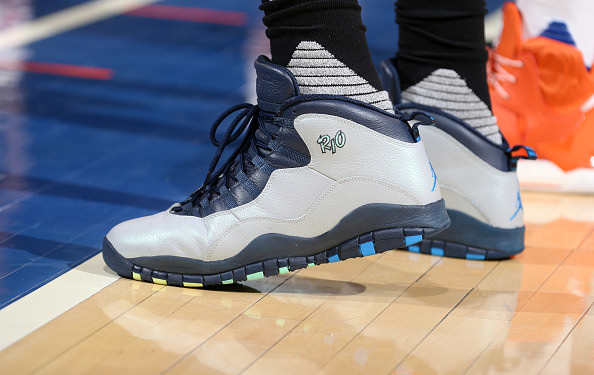 NEW YORK, NY - OCTOBER 29: The sneakers of Jarell Martin #1 of the Memphis Grizzlies are seen during a game against the New York Knicks on October 29, 2016 at Madison Square Garden in New York City, New York. NOTE TO USER: User expressly acknowledges and agrees that, by downloading and or using this photograph, User is consenting to the terms and conditions of the Getty Images License Agreement. Mandatory Copyright Notice: Copyright 2016 NBAE (Photo by Nathaniel S. Butler/NBAE via Getty Images)