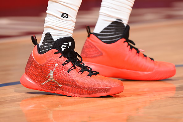 LOS ANGELES, CA - OCTOBER 30: The shoes of Chris Paul #3 of the Los Angeles Clippersare seen against the Utah Jazz on October 30, 2016 at STAPLES Center in Los Angeles, California. NOTE TO USER: User expressly acknowledges and agrees that, by downloading and/or using this Photograph, user is consenting to the terms and conditions of the Getty Images License Agreement. Mandatory Copyright Notice: Copyright 2016 NBAE (Photo by Andrew D. Bernstein/NBAE via Getty Images)