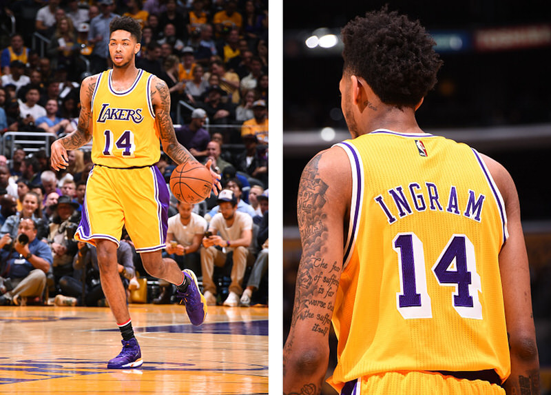 LOS ANGELES, CA - NOVEMBER 4: Brandon Ingram #14 of the Los Angeles Lakers is seen during the game against the Golden State Warriors on November 4, 2016 at STAPLES Center in Los Angeles, California. NOTE TO USER: User expressly acknowledges and agrees that, by downloading and/or using this Photograph, user is consenting to the terms and conditions of the Getty Images License Agreement. Mandatory Copyright Notice: Copyright 2016 NBAE (Photo by Andrew D. Bernstein/NBAE via Getty Images)