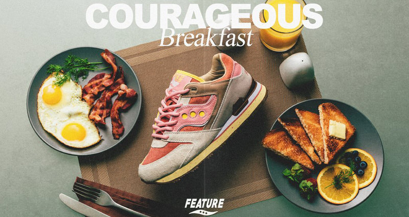 Feature x Saucony Courageous "Bacon & Eggs"