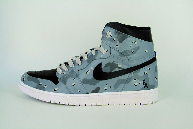 Air Jordan 1 "Grey Desert Camo" Custom by Ecentrik Artistry