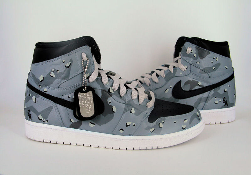 Air Jordan 1 "Grey Desert Camo" Custom by Ecentrik Artistry