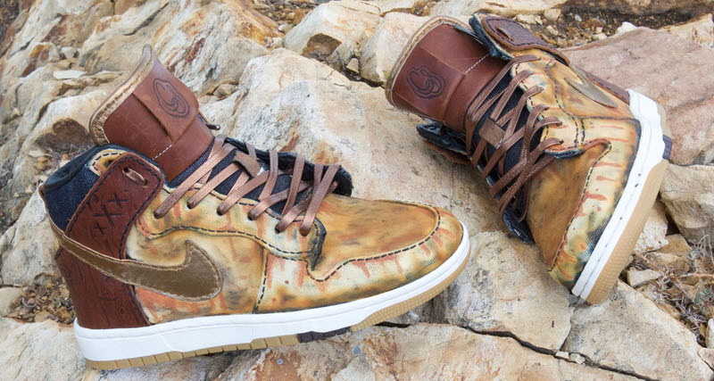 Nike SB Dunk High "Spilt Whiskey" Custom by Kickink Customs & Bespoke IND