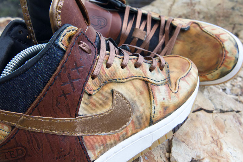 Nike SB Dunk High "Spilt Whiskey" Custom by Kickink Customs & Bespoke IND