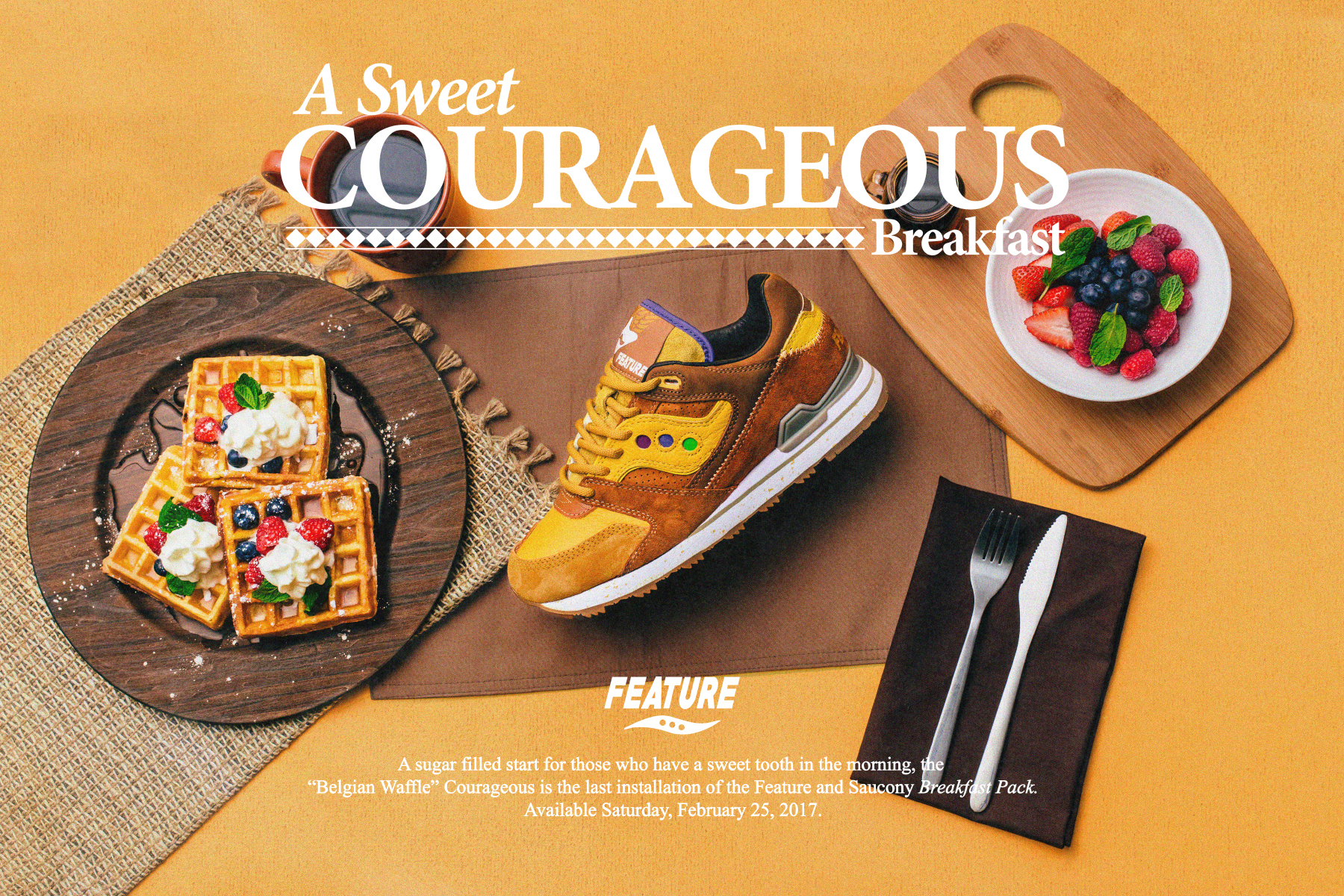 Feature x Saucony Courageous "Belgian Waffle"