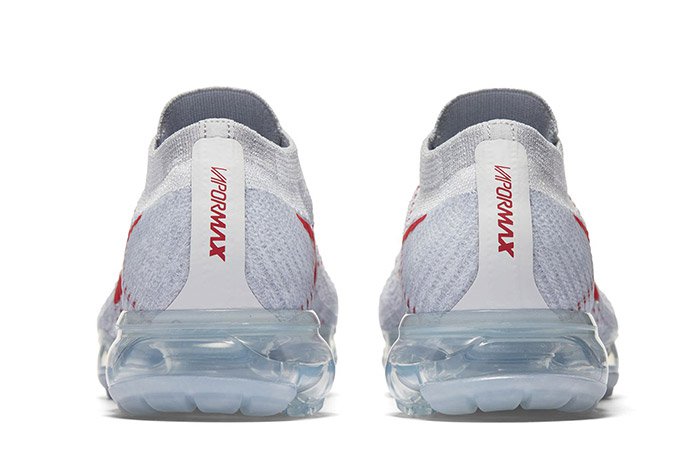 Nike Vapormax Pure Platinum/University Red