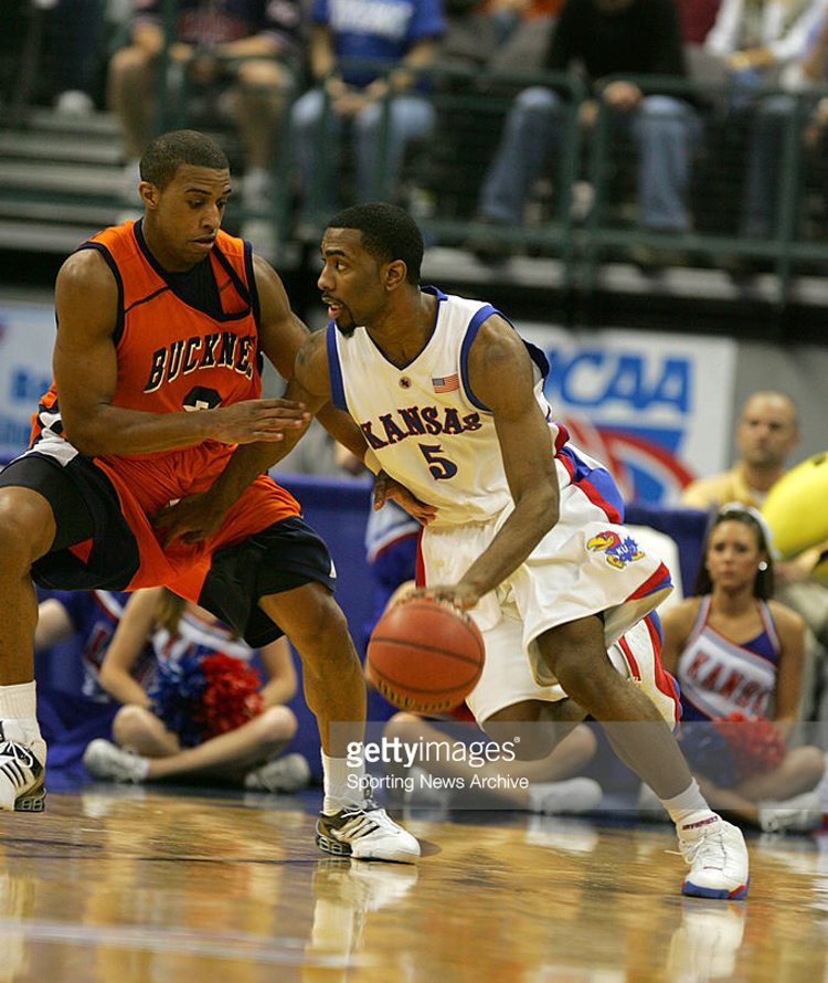 Keith Langford in the Air Jordan 13 Kansas PE