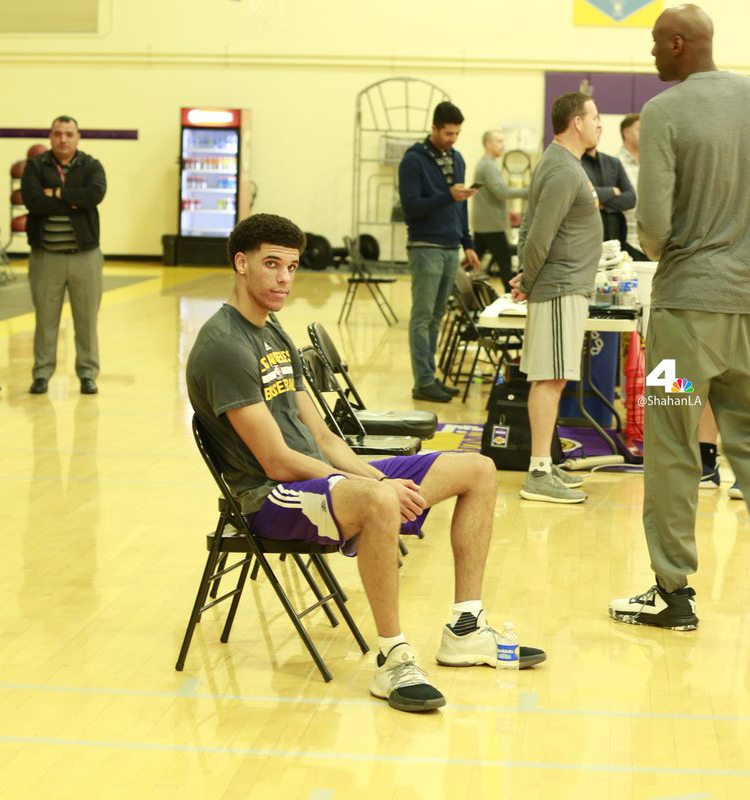 Lonzo Ball in the adidas Harden Vol. 1